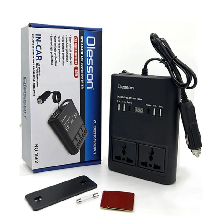 Convertidor inversor de doble voltaje para carro bus camión 150 W 4 USB 12 V 24 V 110 V - Imagen 5