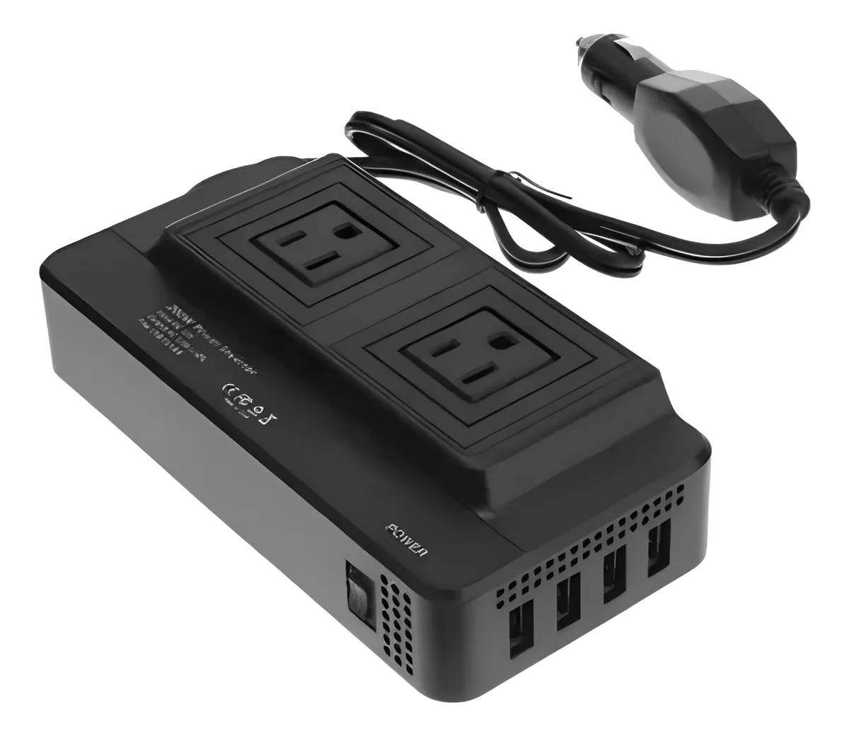 Inversor De Corriente Para Carro De 200w 110V 4 Puertos USB Indicador de Carga Inteligente modelo 8300 tienda gestos