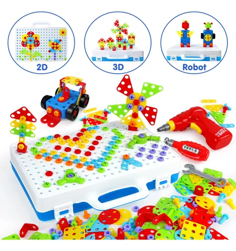 Información de Producto: Taladro 3D Para Niños 4 EN 1 Juguete Didáctico Para Desarrollo de Habilidad Mecánica Creativa y Motricidad Fina