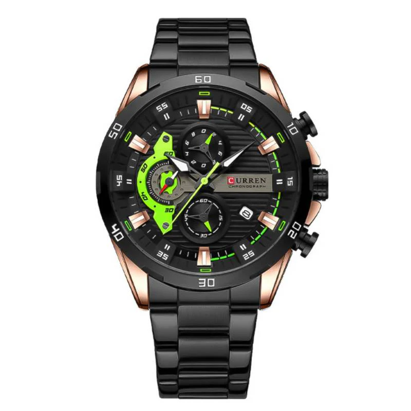 Reloj Curren 8402 Original Hombre Negro Acero Inoxidable Elegancia Casual