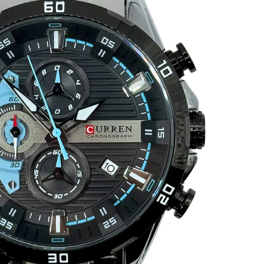 Reloj Curren 8402 plateado Negro Original Elegancia Estilo Presencia hombre Casual Formal