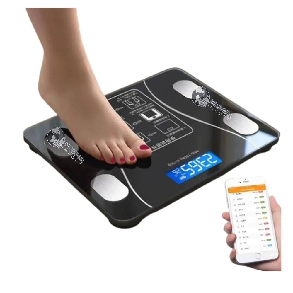 Báscula Corporal Digital de Bioimpedancia de Hasta 180 kg Control de Peso en Casa Bluetooth