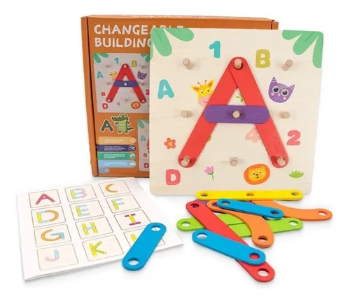 Juego Montessori de Construcción de Letras y Números | Didáctico, Sensorial y Creativo para Niños de 3 Años +