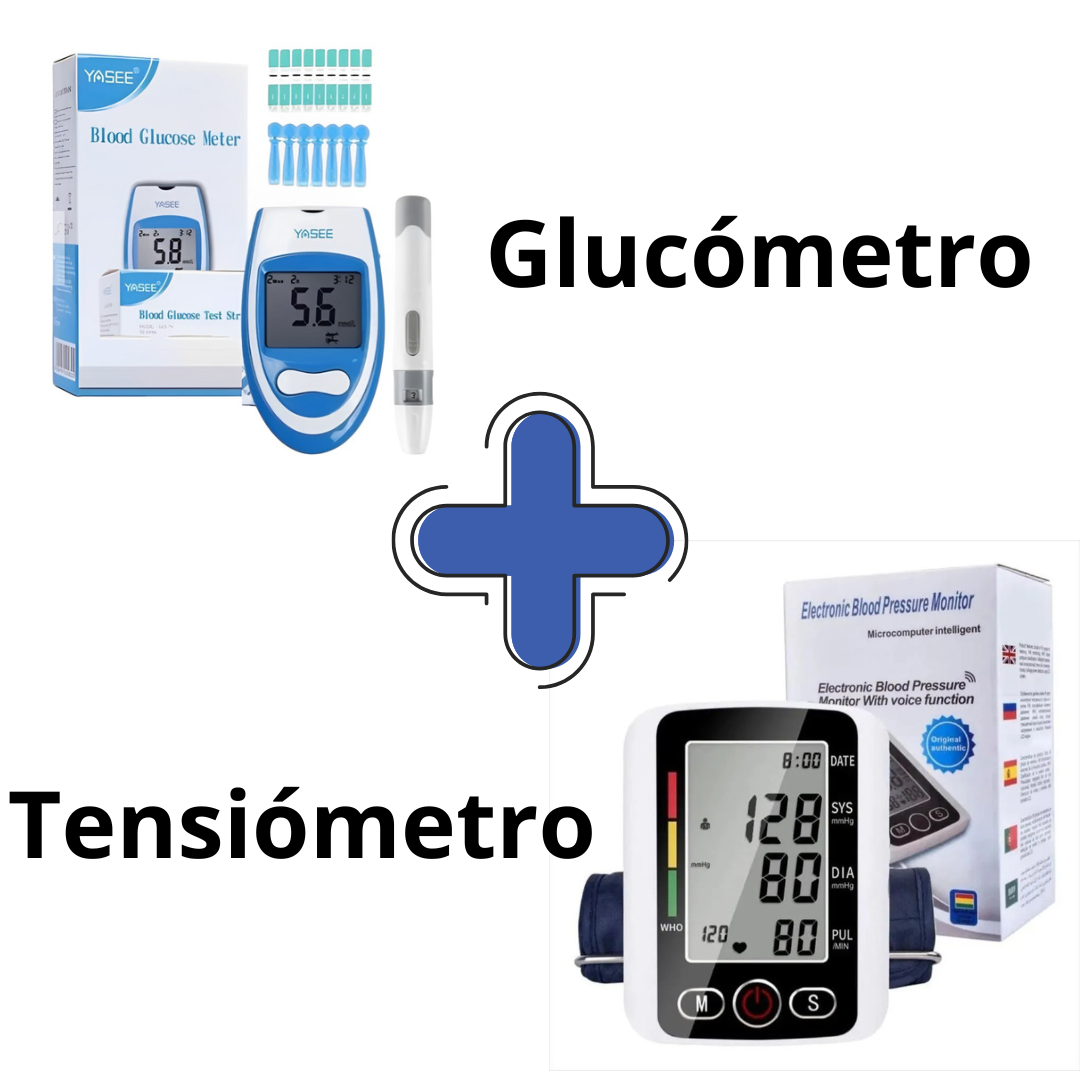 Combo Salud # 4 Tensiometro Digital Brazo + Glucometro Digital 50 Tiras 50 lancetas