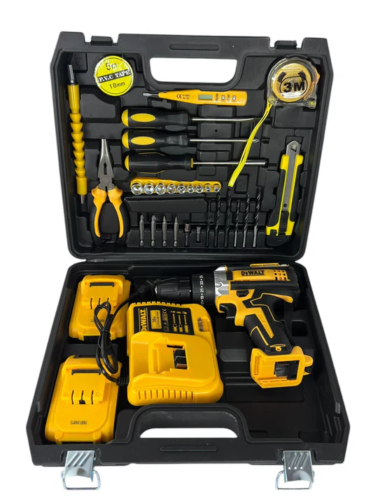 Taladro Percutor Inalámbrico 48V Tipo Dewalt – Set Completo Con Baterías Y Accesorios Homologado