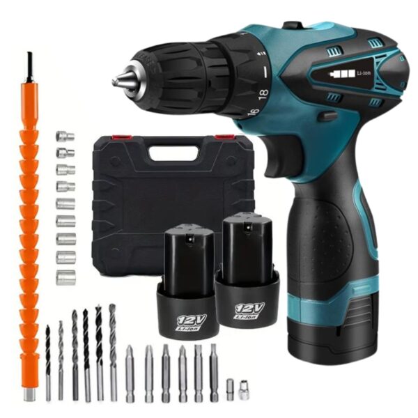 Taladro de mano 2 Batería Inalámbrico Alto Poder +s Accesorios