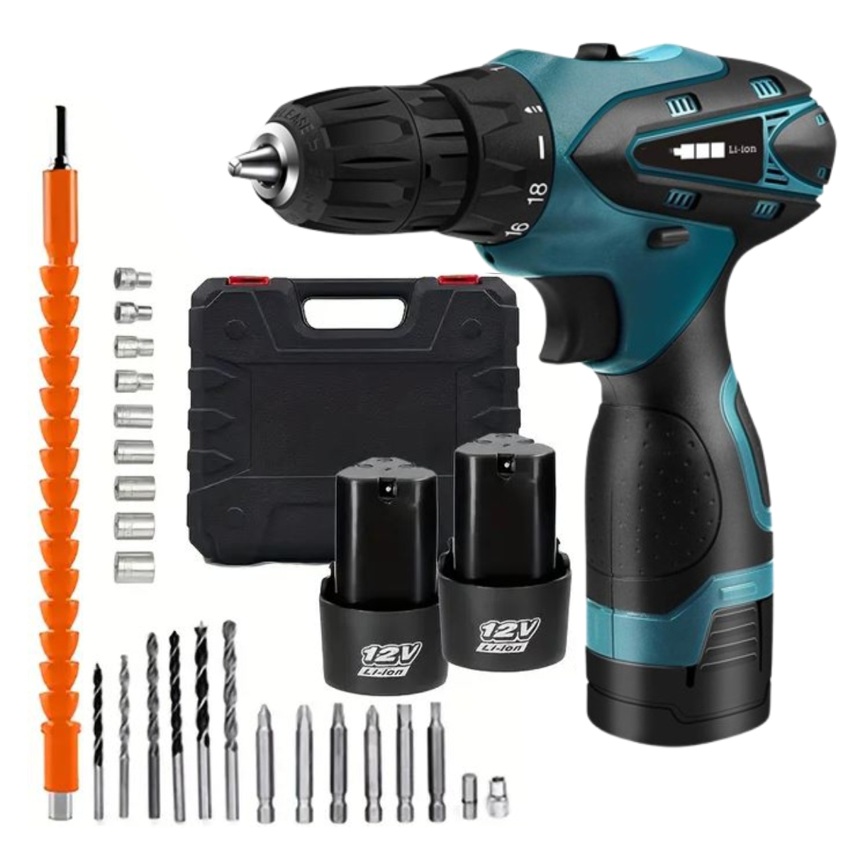 Taladro de mano 2 Batería Inalámbrico Alto Poder +s Accesorios