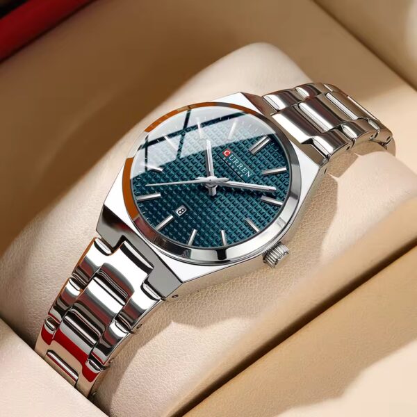 Reloj Curren 8439L Mujer ELEGANTE Acero Inoxidable Azul Plateado