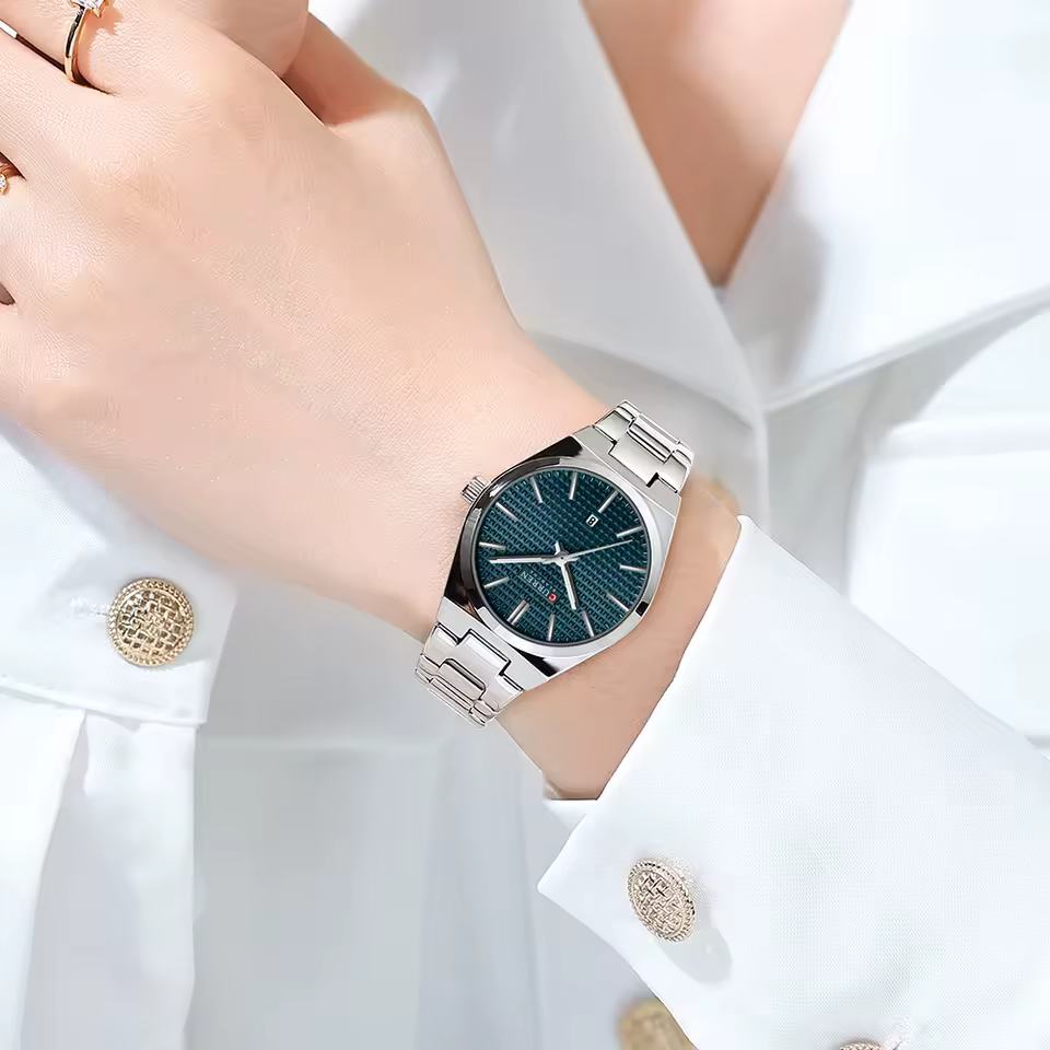 Reloj Curren 8439L Mujer ELEGANTE Acero Inoxidable Azul Plateado - Imagen 4